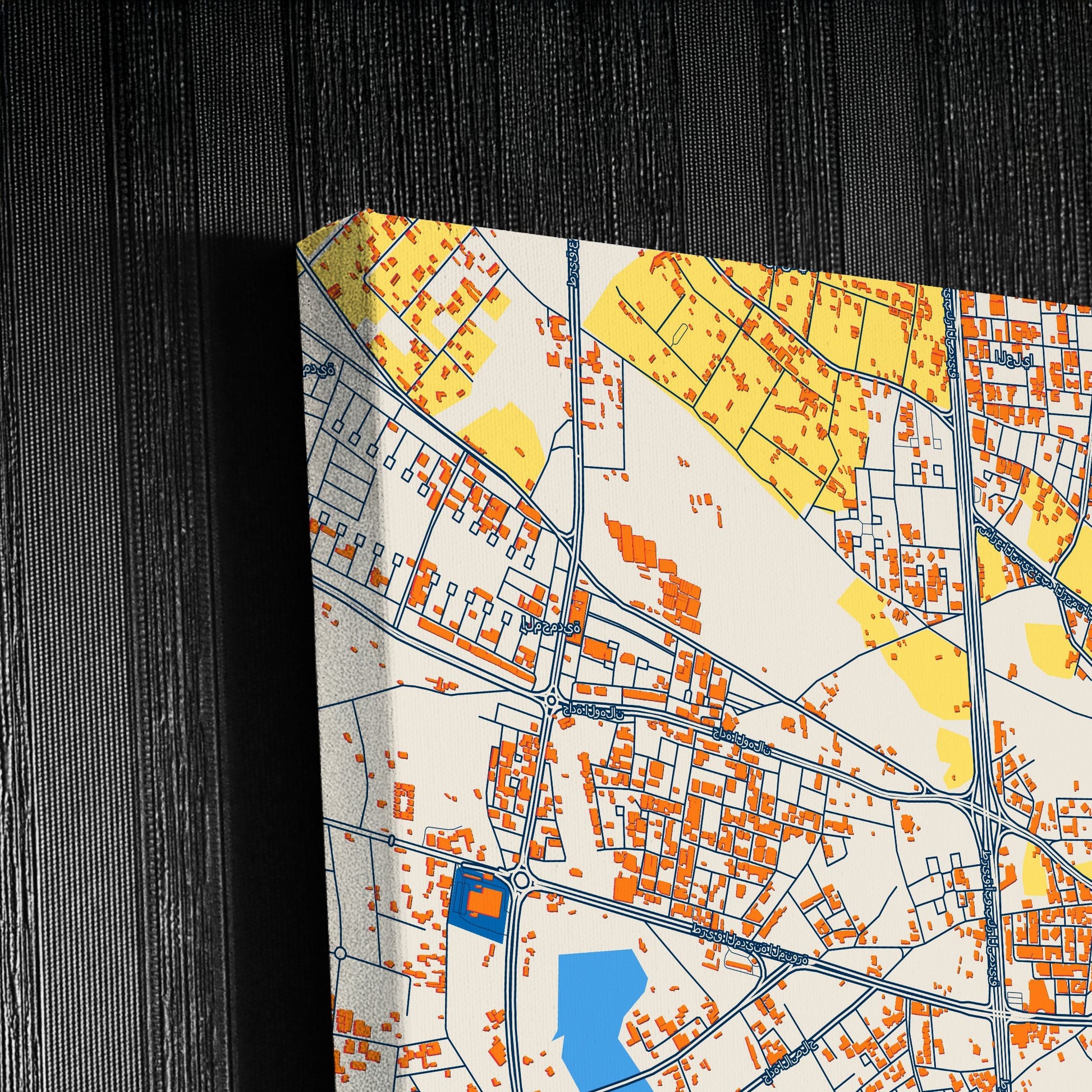 Unaizah Saudi Arabia Colorful City Map Canvas Print Detail