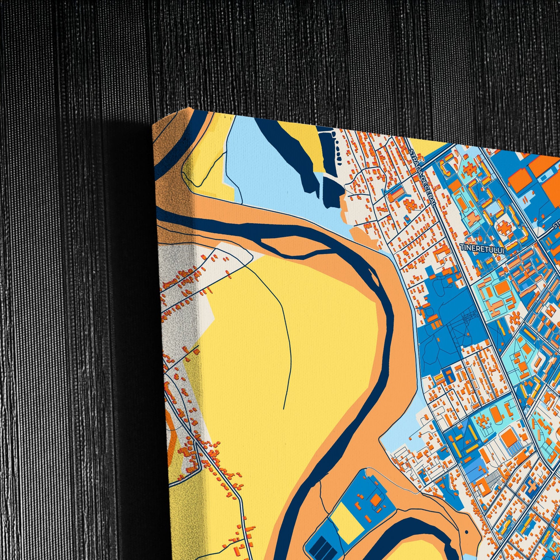 Ungheni Moldova Colorful City Map Canvas Print Detail