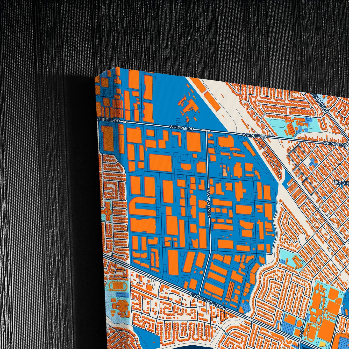 Union City California Colorful City Map Canvas Print Detail