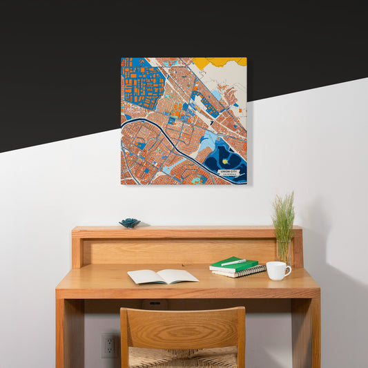 Union City California Colorful City Map Canvas Print Scene