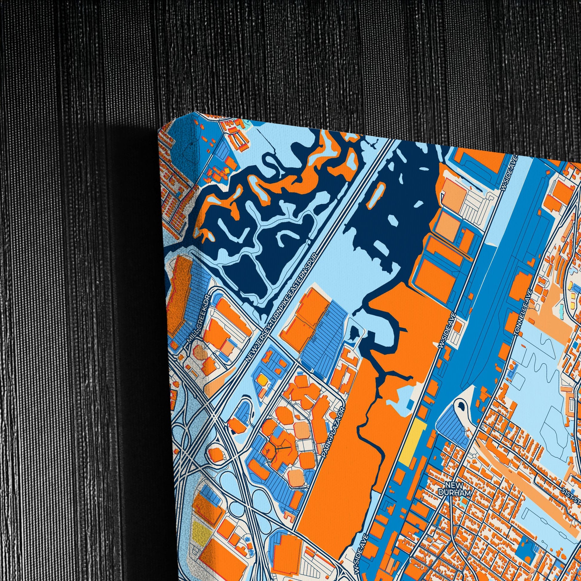 Union City New Jersey Colorful City Map Canvas Print Detail