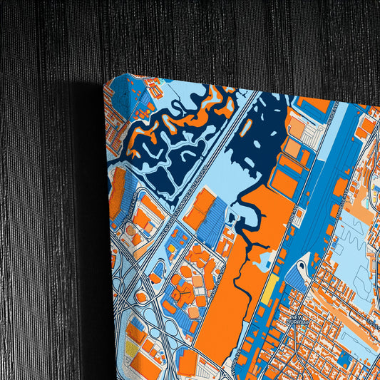 Union City New Jersey Colorful City Map Canvas Print Detail