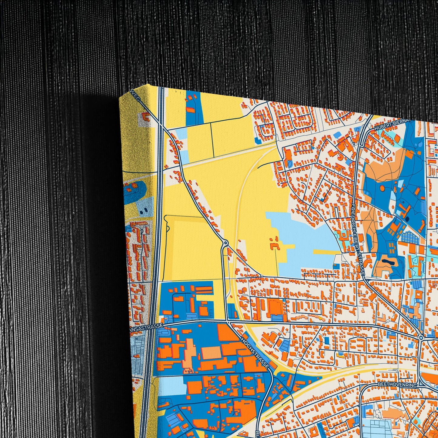 Unna Germany Colorful City Map Canvas Print Detail