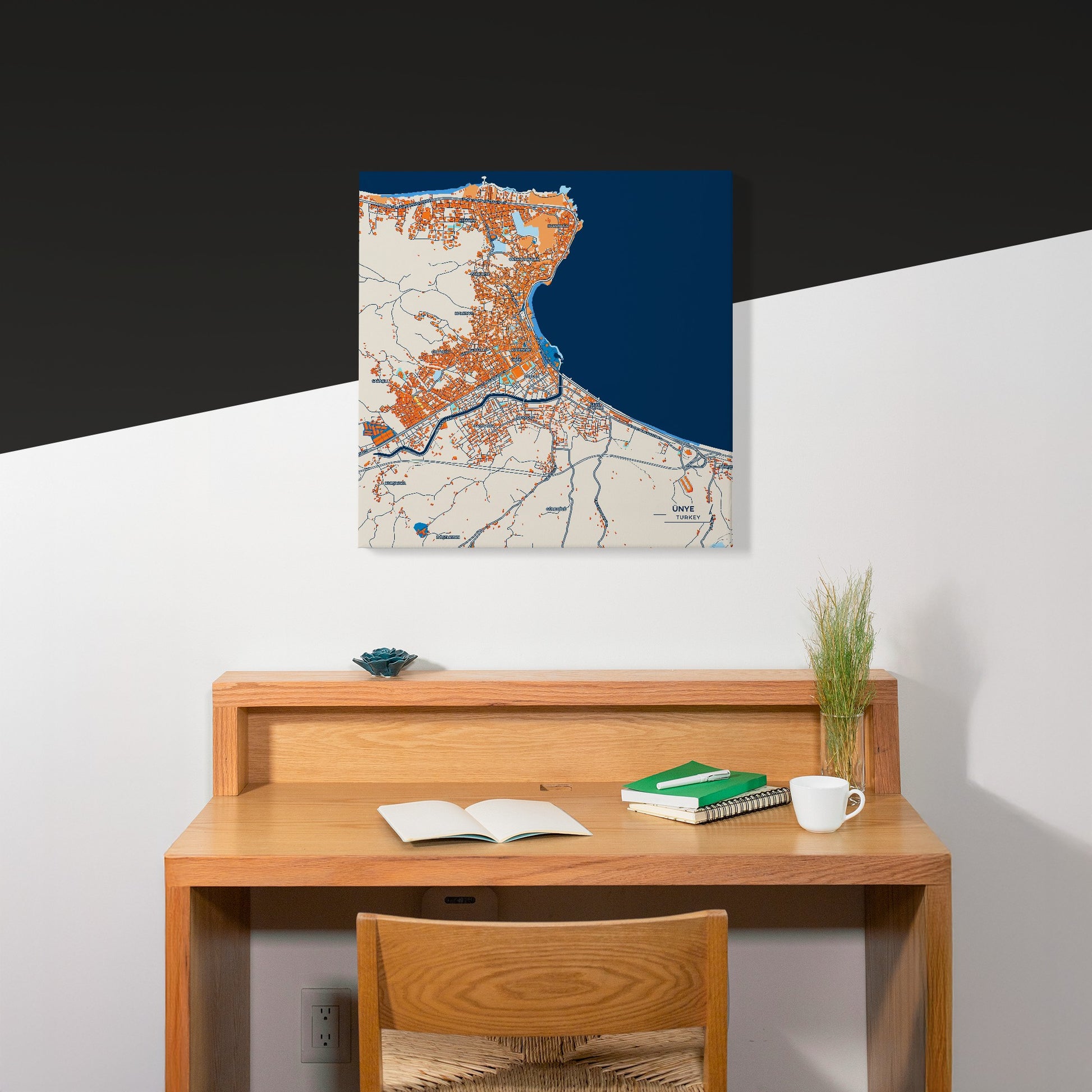 Ünye Turkey Colorful City Map Canvas Print Scene