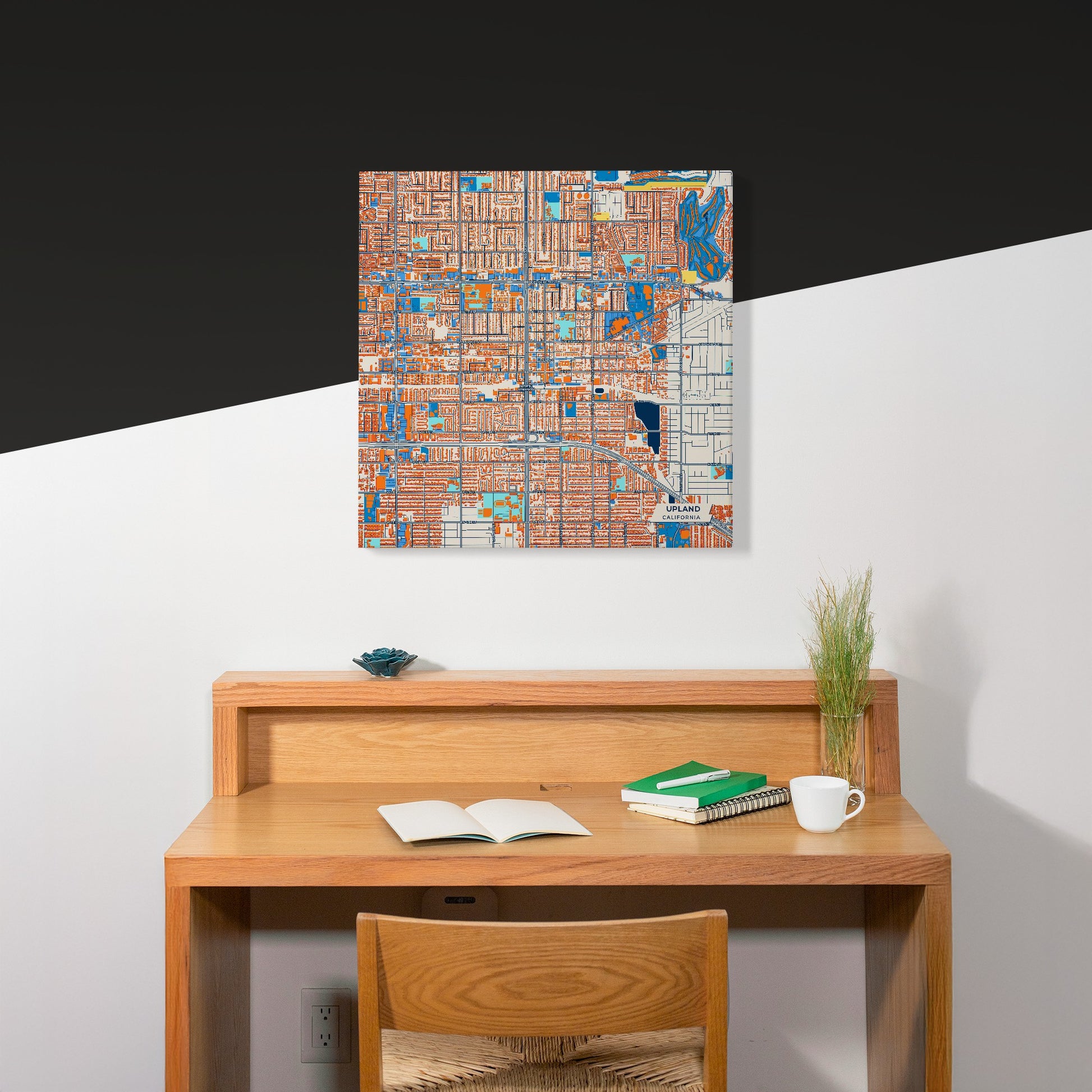Upland California Colorful City Map Canvas Print Scene