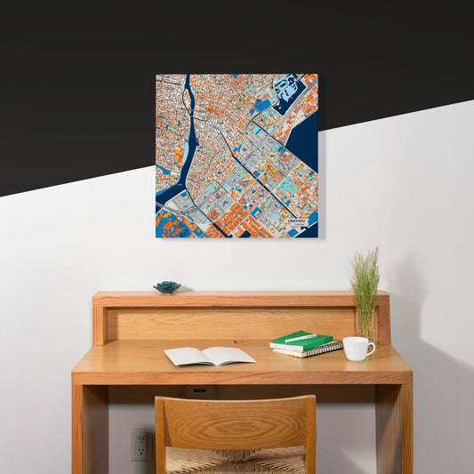 Urayasu Japan Colorful City Map Canvas Print Scene
