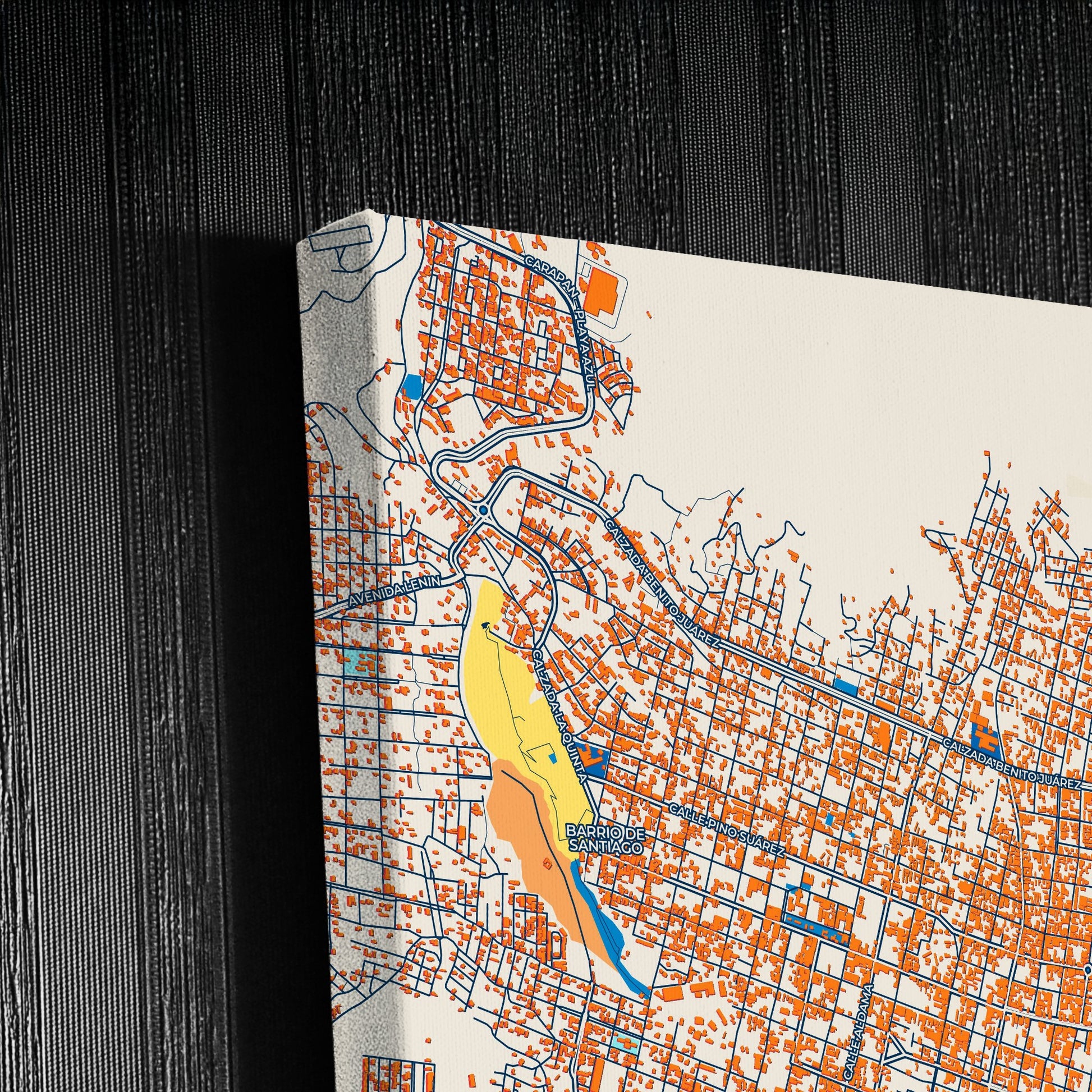 Uruapan Mexico Colorful City Map Canvas Print Detail