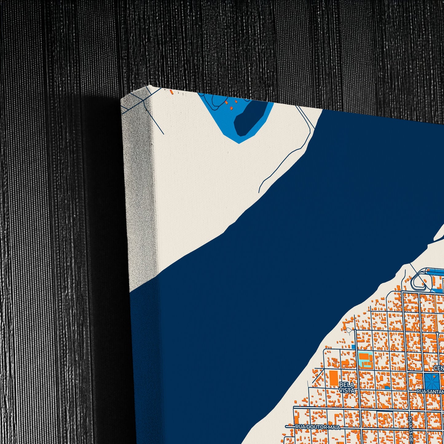 Uruguaiana Brazil Colorful City Map Canvas Print Detail