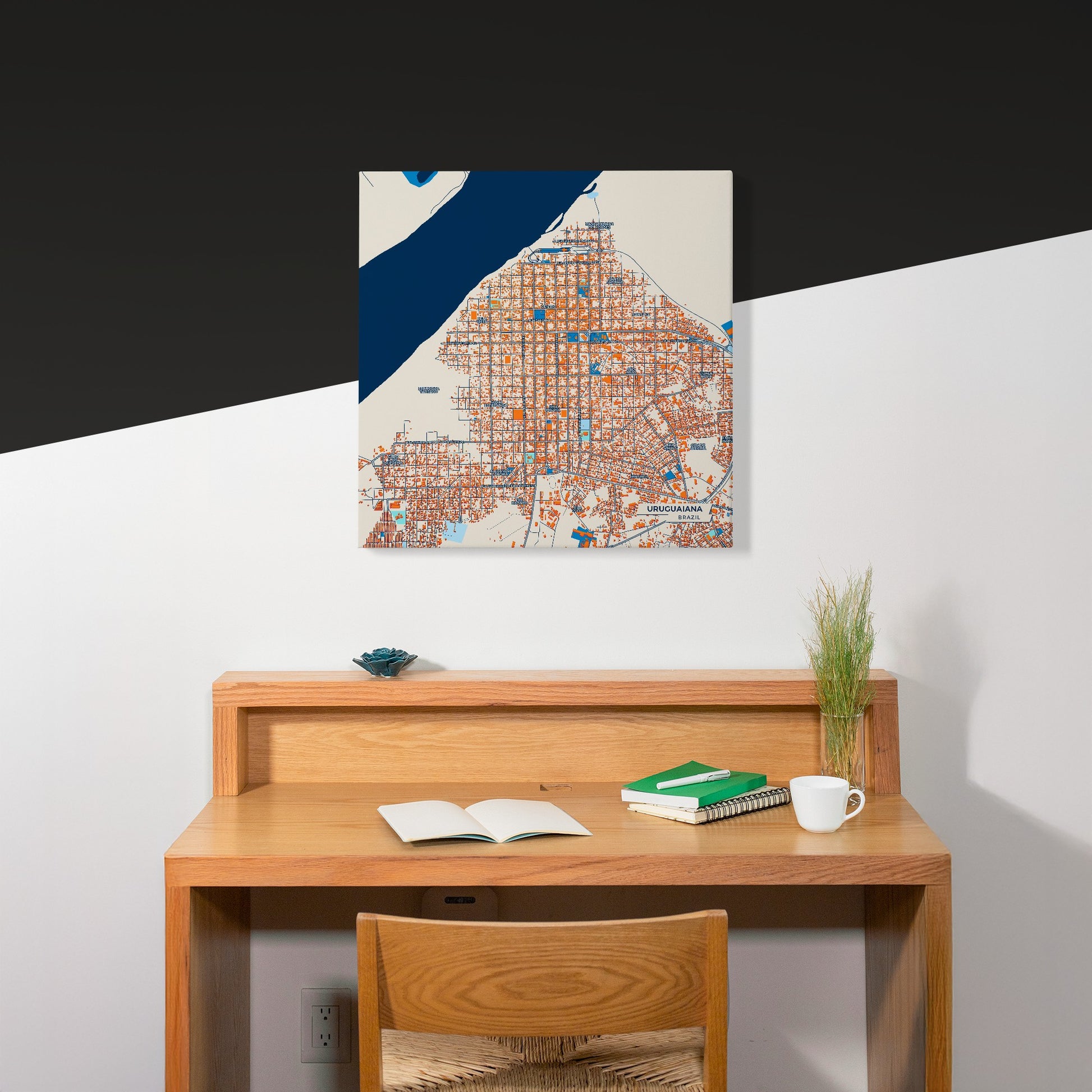 Uruguaiana Brazil Colorful City Map Canvas Print Scene