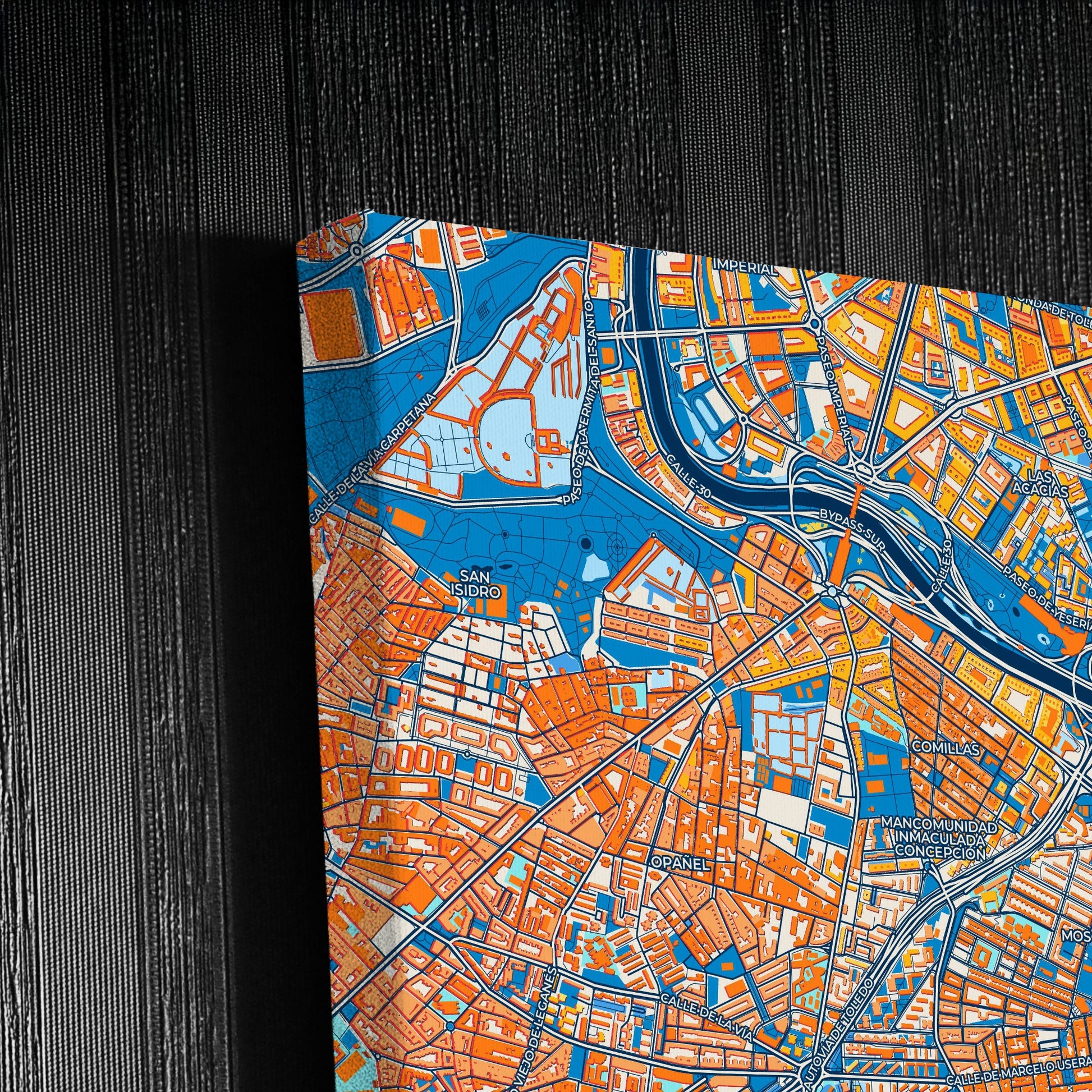 Usera Spain Colorful City Map Canvas Print Detail