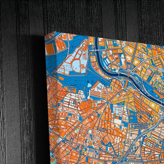 Usera Spain Colorful City Map Canvas Print Detail