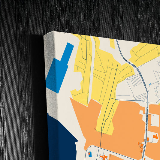 Усть-Илимск Russia Colorful City Map Canvas Print Detail