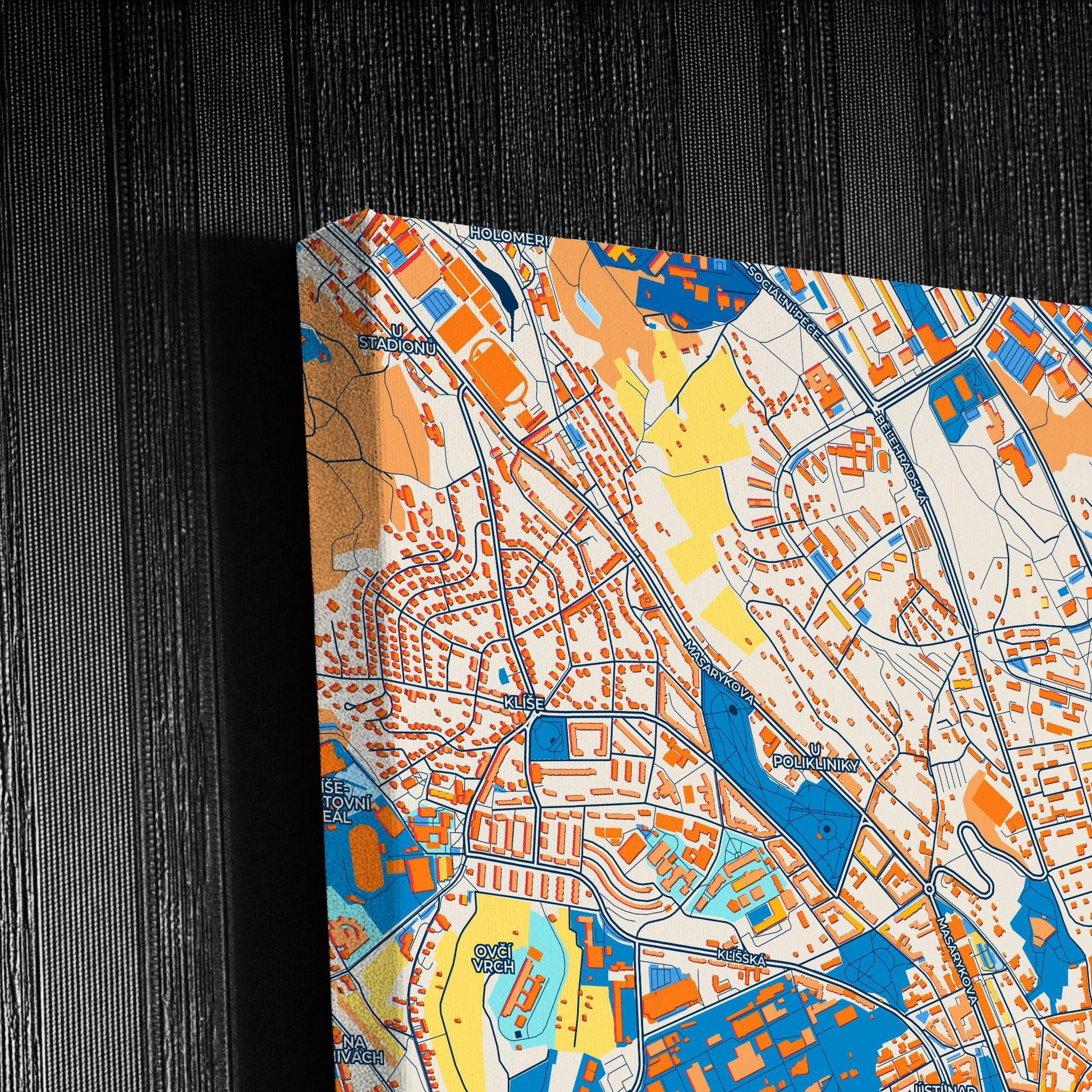 Ústínadlabem Czechia Colorful City Map Canvas Print Detail