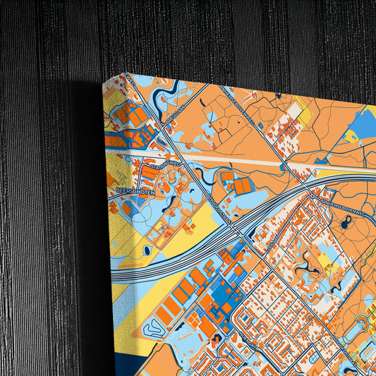 Utrechtseheuvelrug Netherlands Colorful City Map Canvas Print Detail