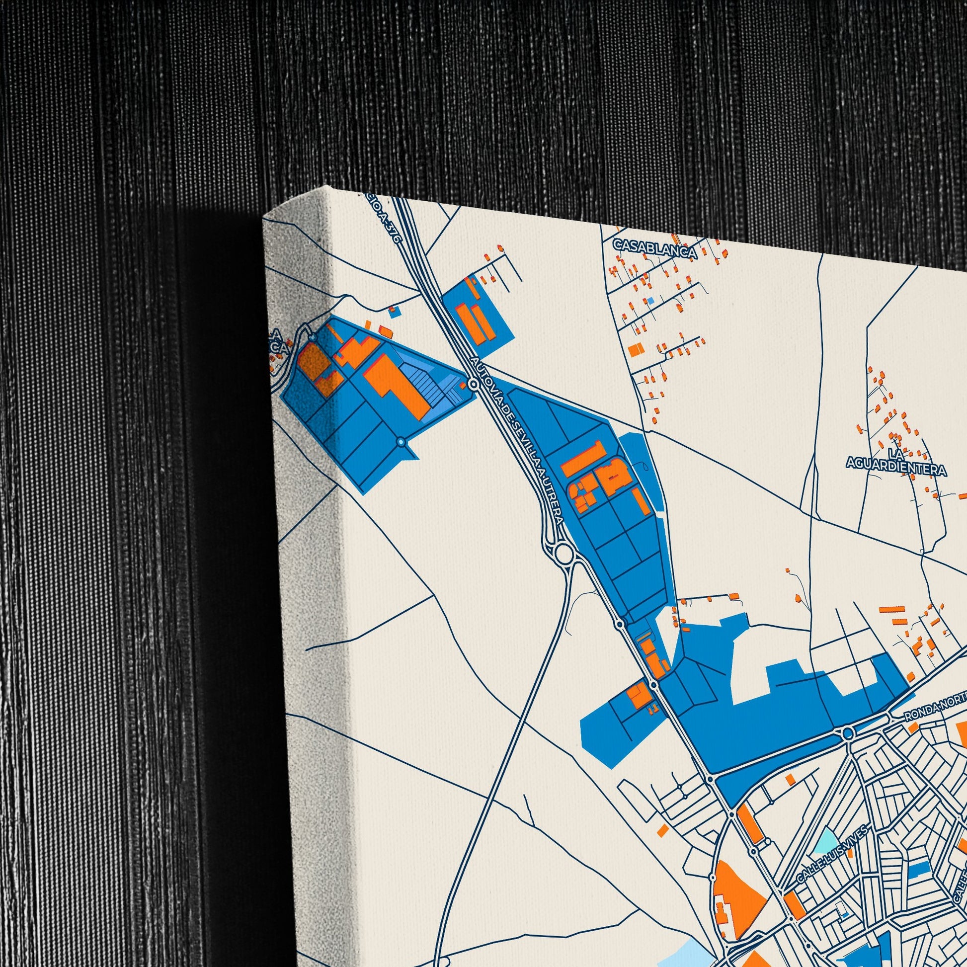 Utrera Spain Colorful City Map Canvas Print Detail