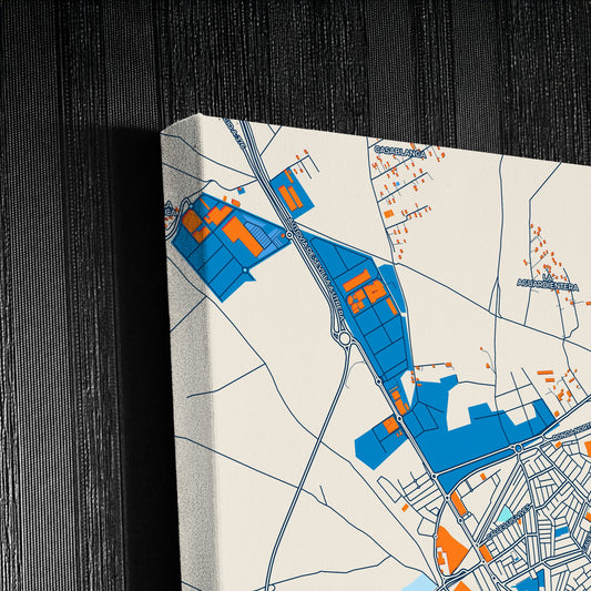 Utrera Spain Colorful City Map Canvas Print Detail