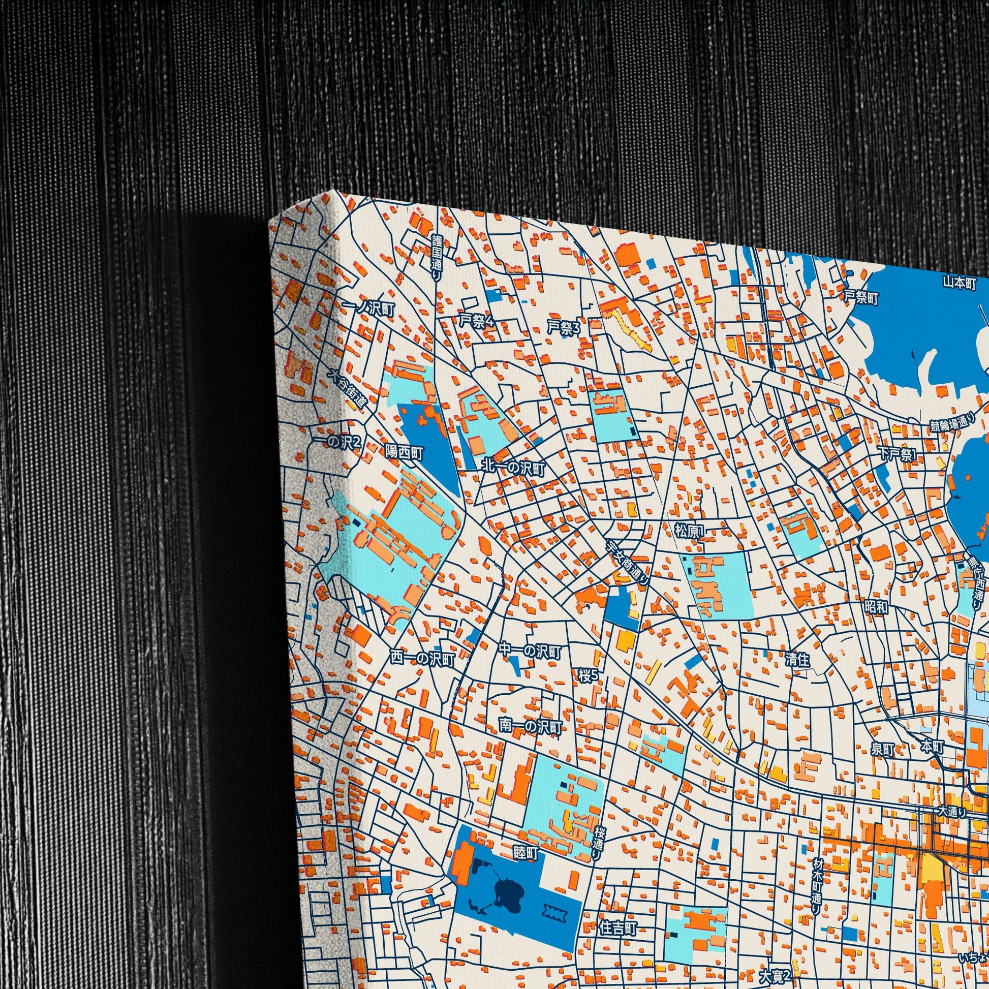Utsunomiya Japan Colorful City Map Canvas Print Detail