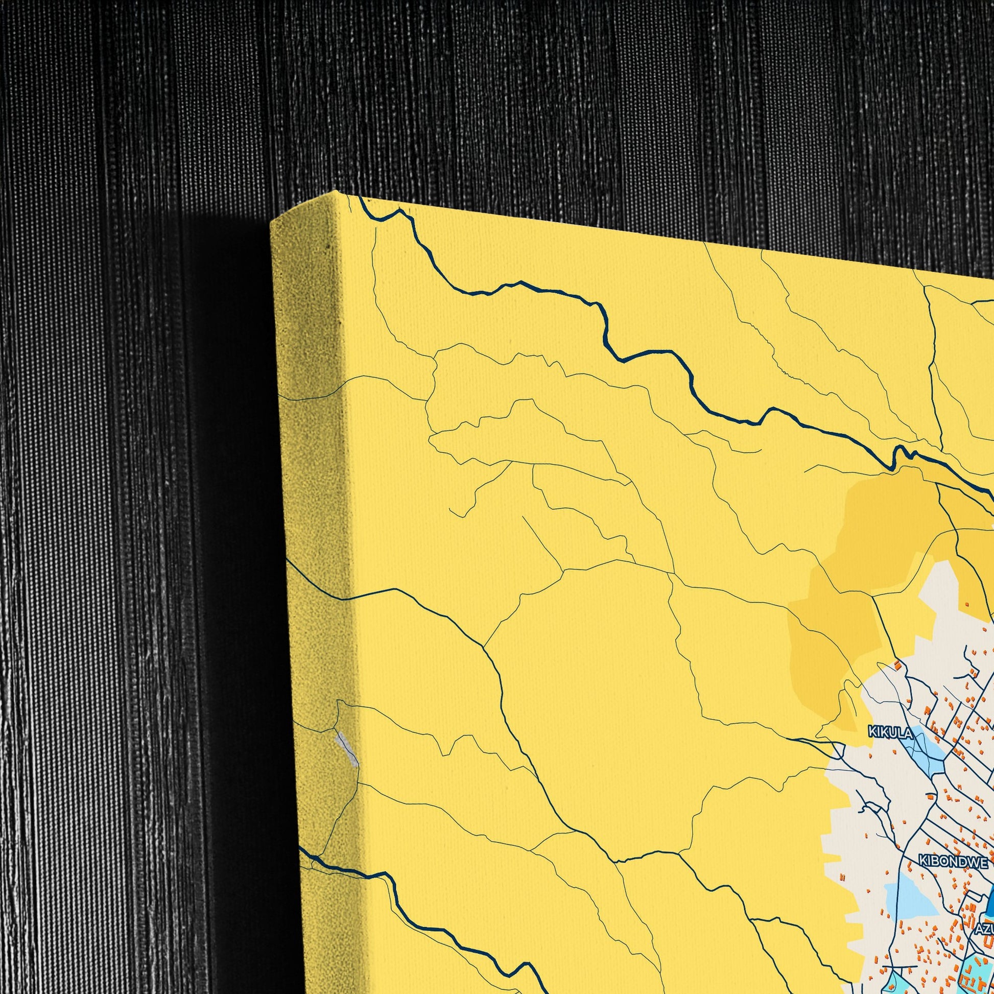 Uvira Dr Congo Colorful City Map Canvas Print Detail