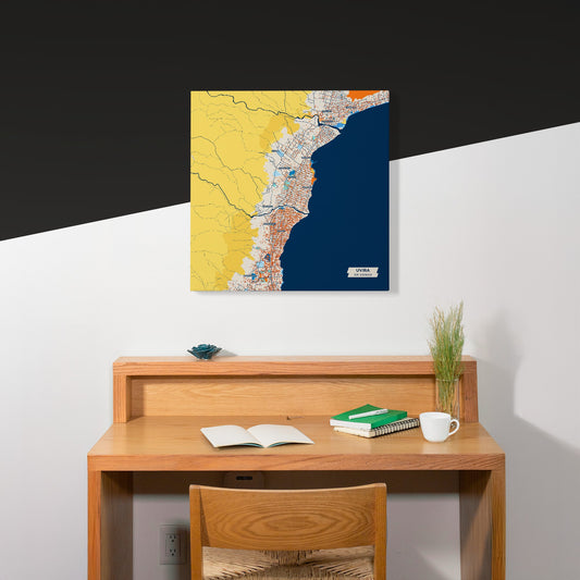 Uvira Dr Congo Colorful City Map Canvas Print Scene