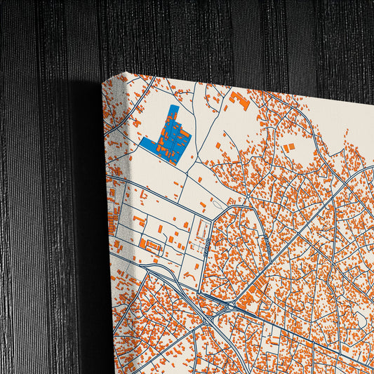 Uyo Nigeria Colorful City Map Canvas Print Detail