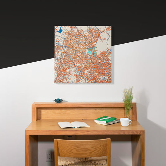 Uyo Nigeria Colorful City Map Canvas Print Scene