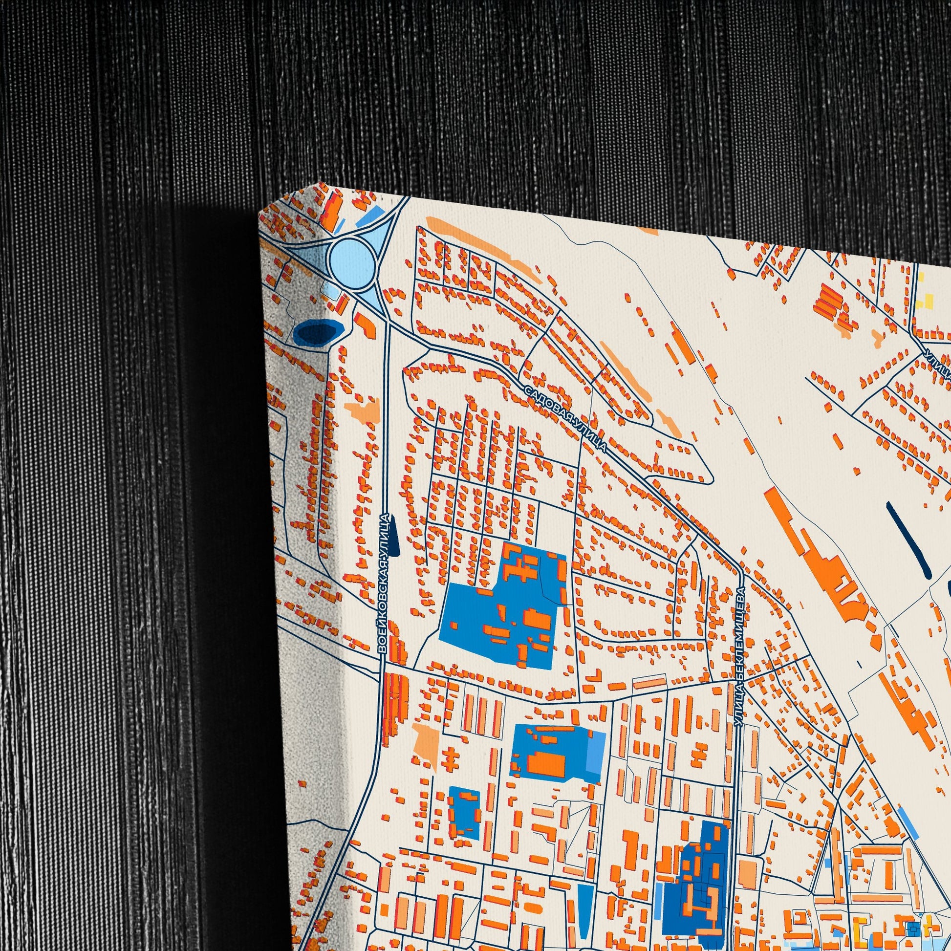 Узловая Russia Colorful City Map Canvas Print Detail