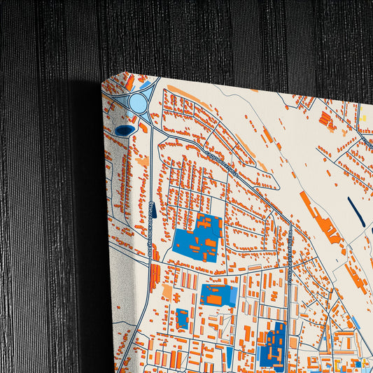 Узловая Russia Colorful City Map Canvas Print Detail