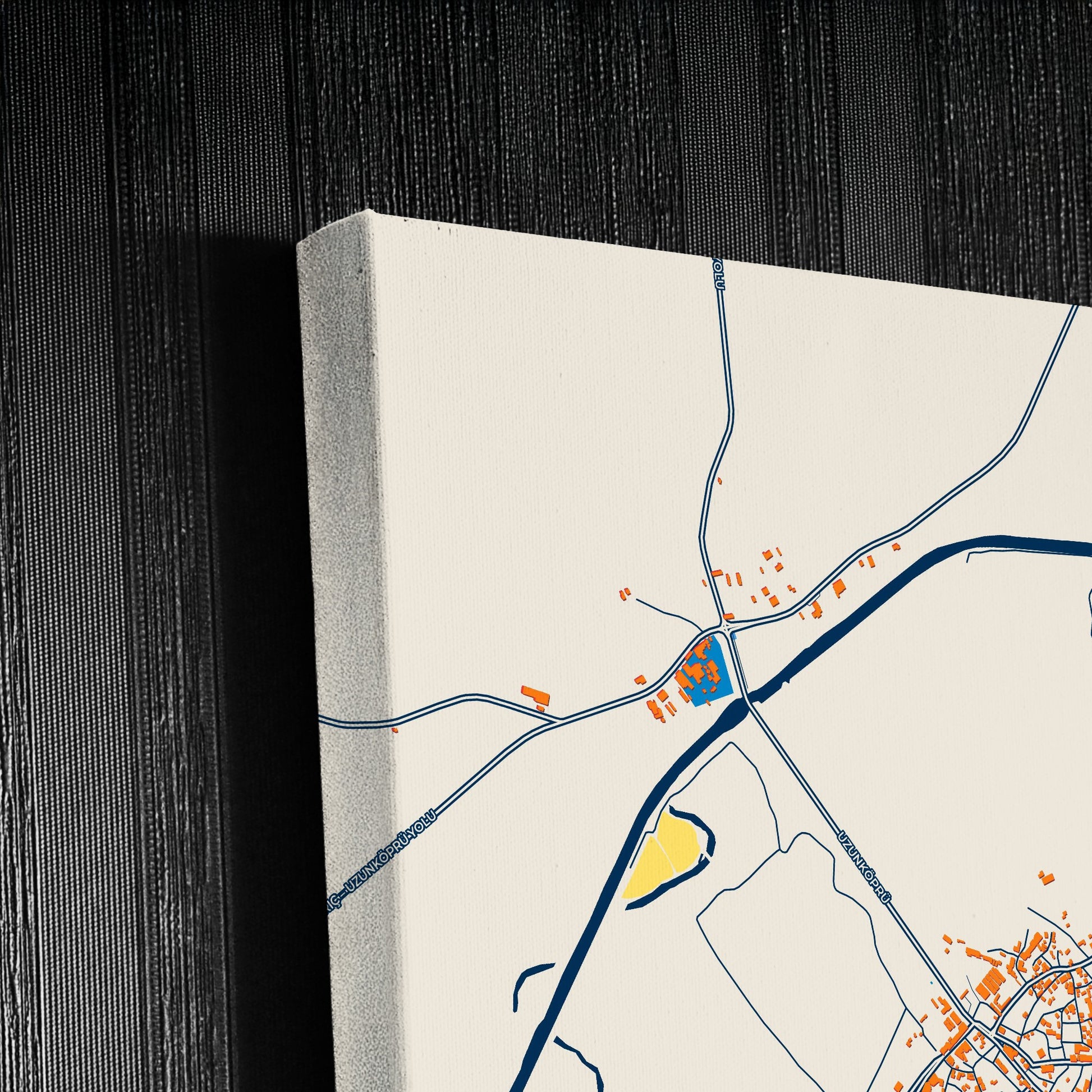 Uzunköprü Turkey Colorful City Map Canvas Print Detail
