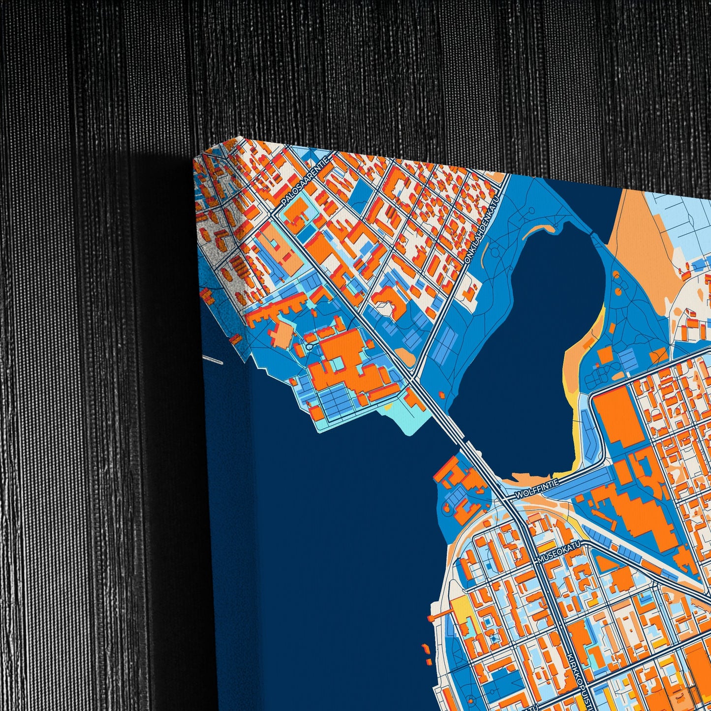 Vaasa Finland Colorful City Map Canvas Print Detail
