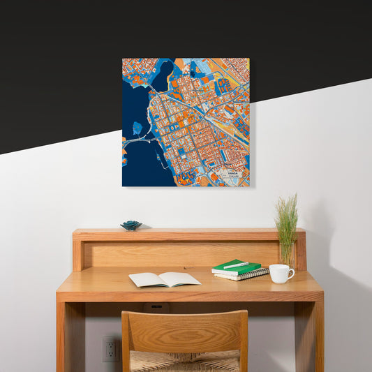 Vaasa Finland Colorful City Map Canvas Print Scene