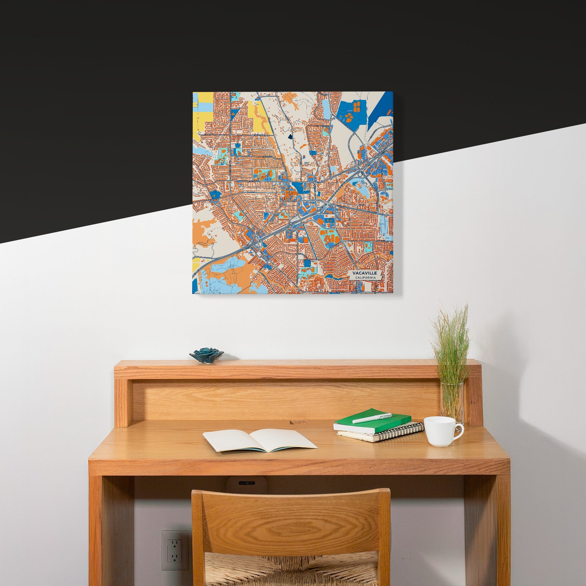 Vacaville California Colorful City Map Canvas Print Scene