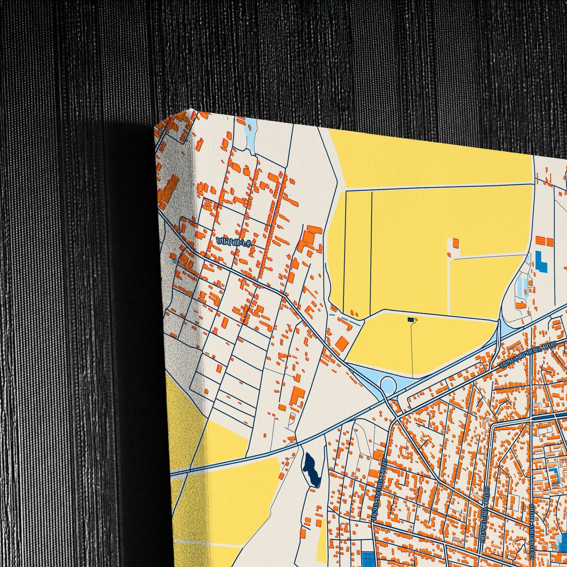Vagharshapat Armenia Colorful City Map Canvas Print Detail