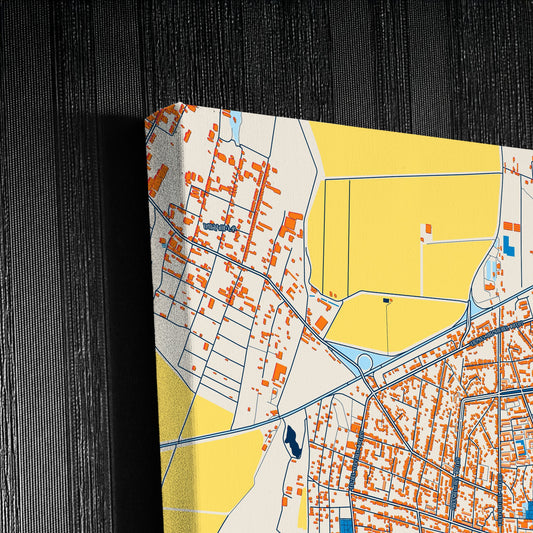 Vagharshapat Armenia Colorful City Map Canvas Print Detail