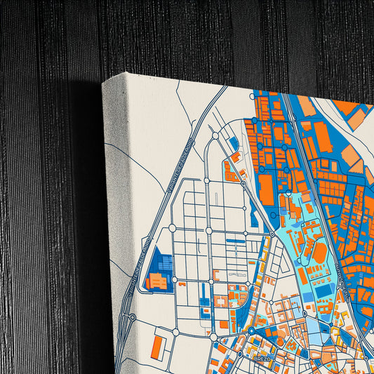 Valdemoro Spain Colorful City Map Canvas Print Detail
