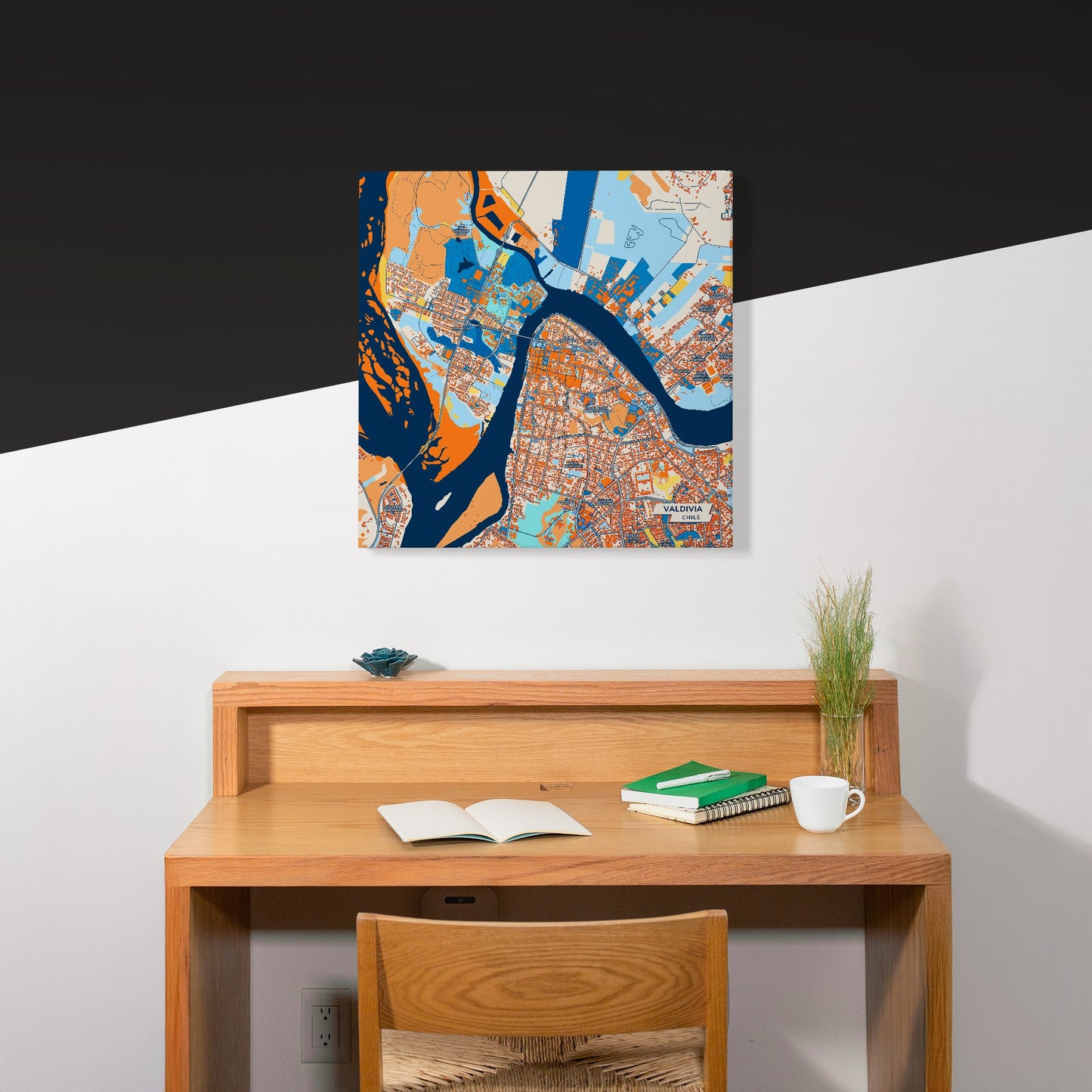 Valdivia Chile Colorful City Map Canvas Print Scene