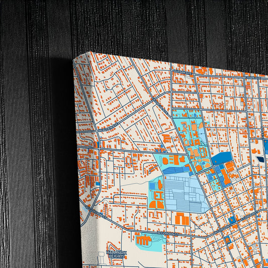 Valdosta Georgia Colorful City Map Canvas Print Detail