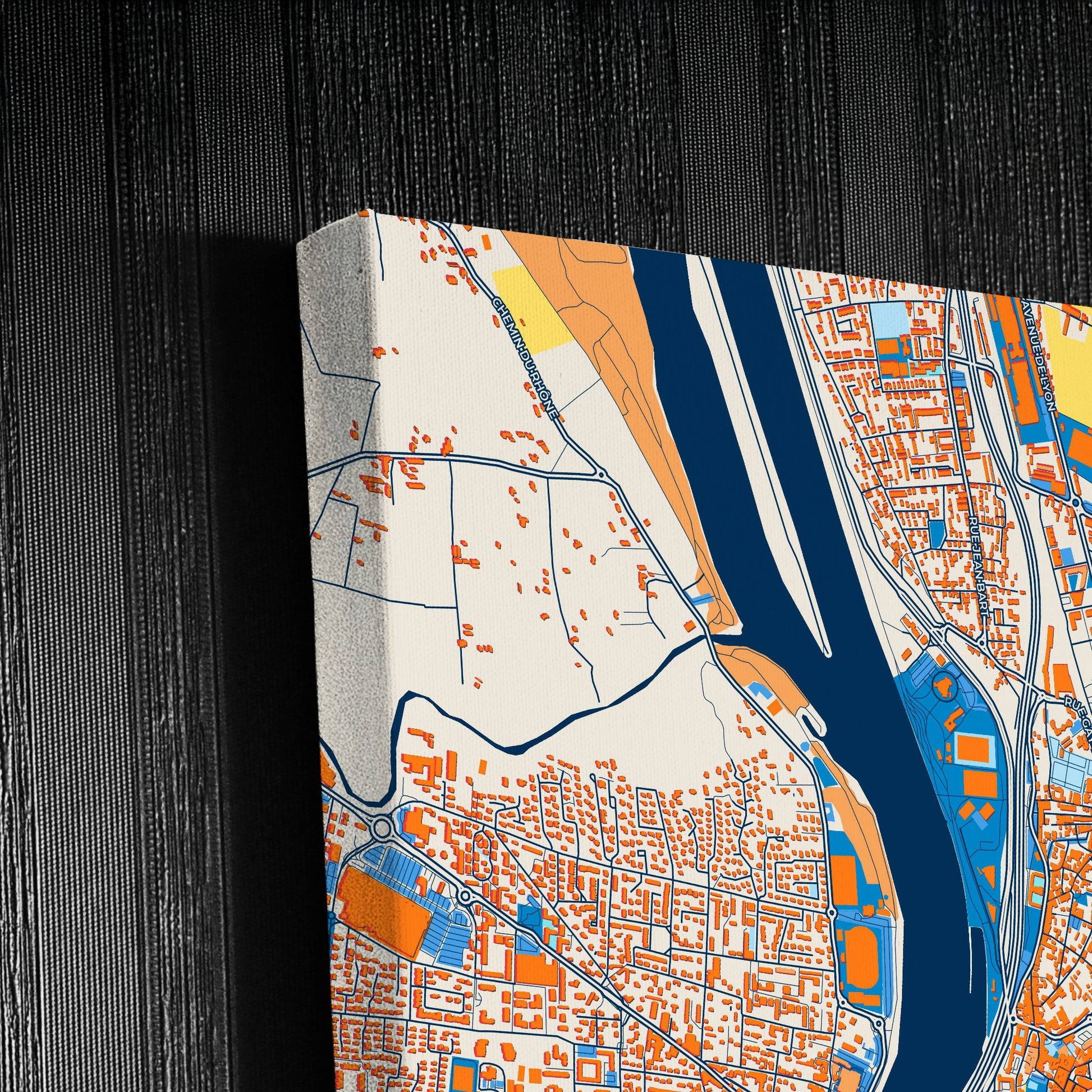 Valence France Colorful City Map Canvas Print Detail