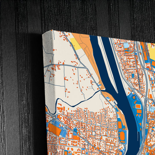 Valence France Colorful City Map Canvas Print Detail