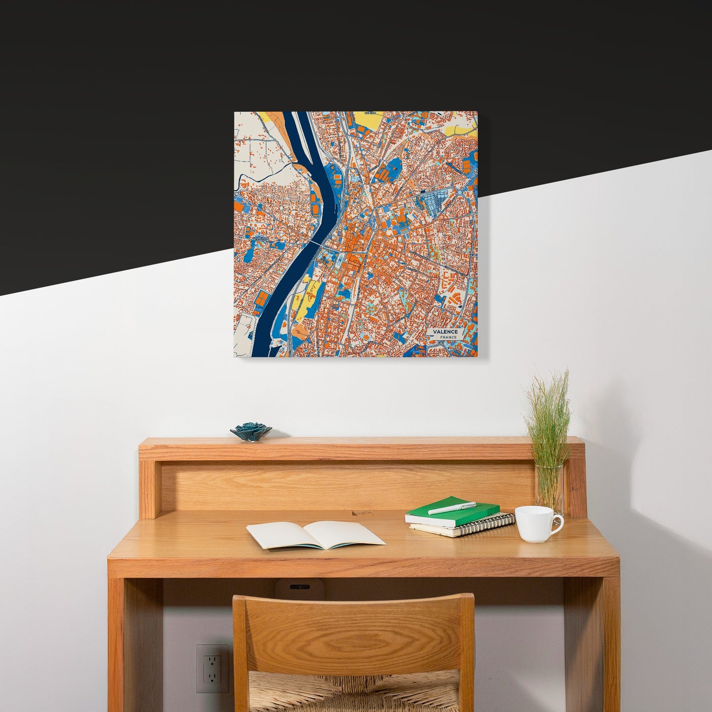 Valence France Colorful City Map Canvas Print Scene