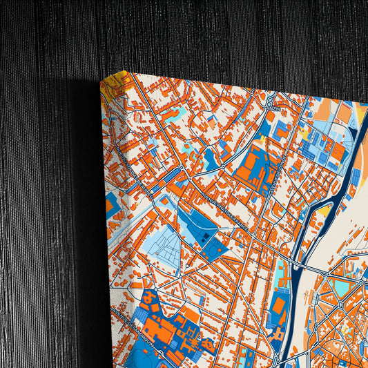 Valenciennes France Colorful City Map Canvas Print Detail