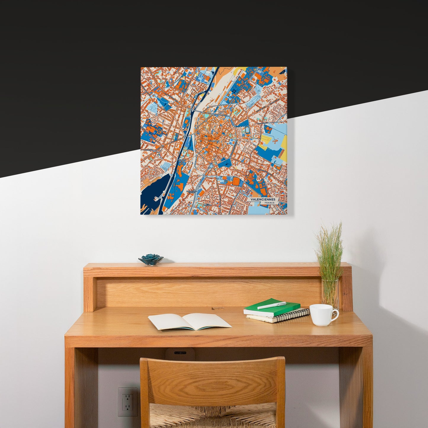 Valenciennes France Colorful City Map Canvas Print Scene