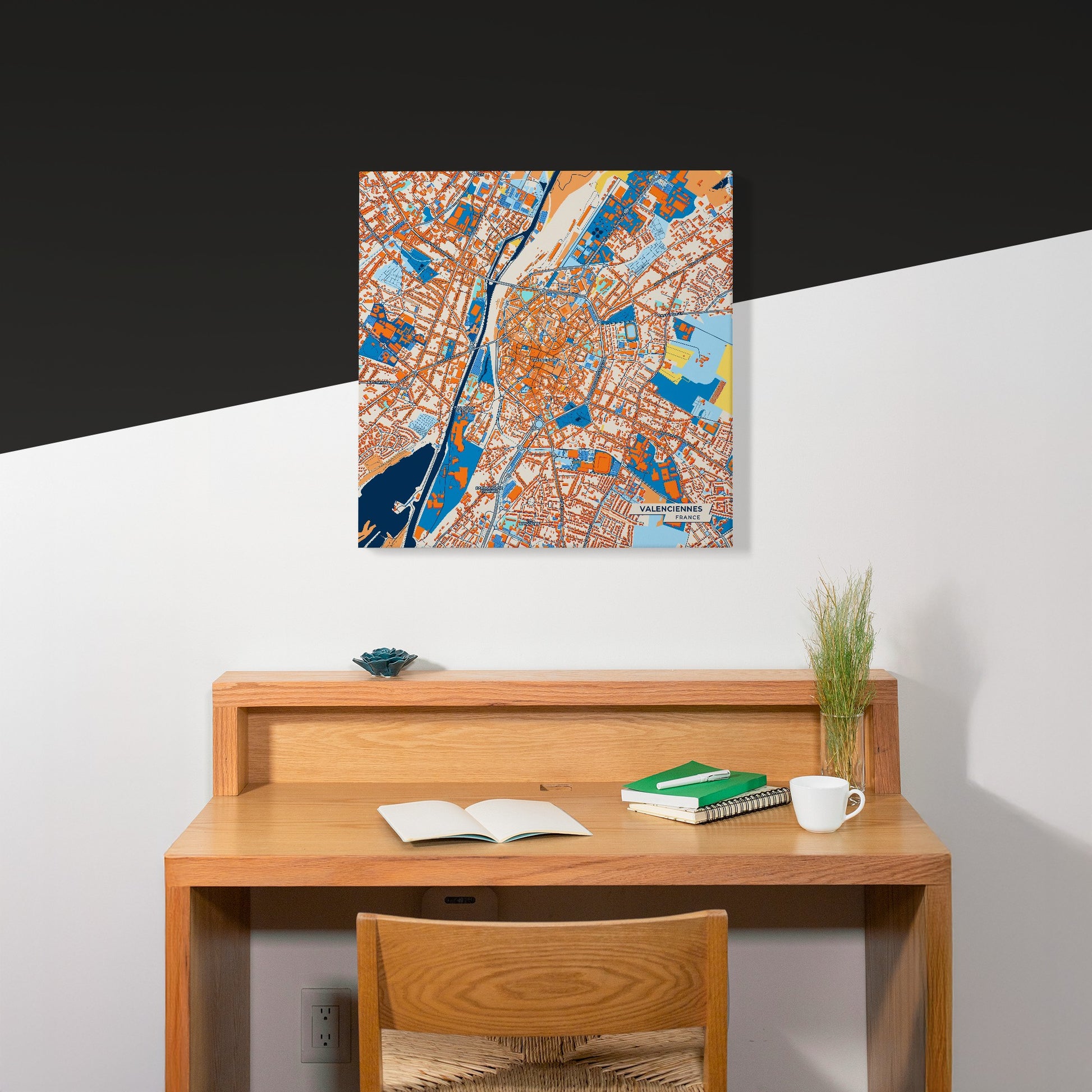 Valenciennes France Colorful City Map Canvas Print Scene