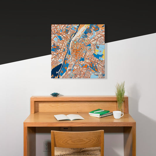 Valenciennes France Colorful City Map Canvas Print Scene