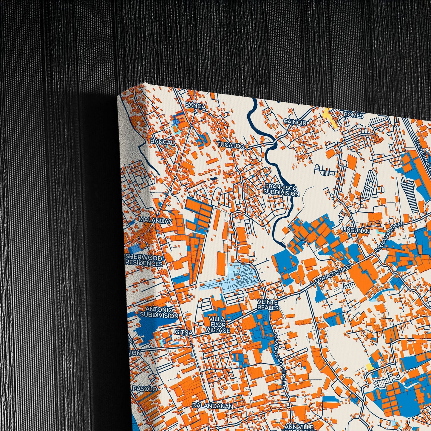 Valenzuela Philippines Colorful City Map Canvas Print Detail