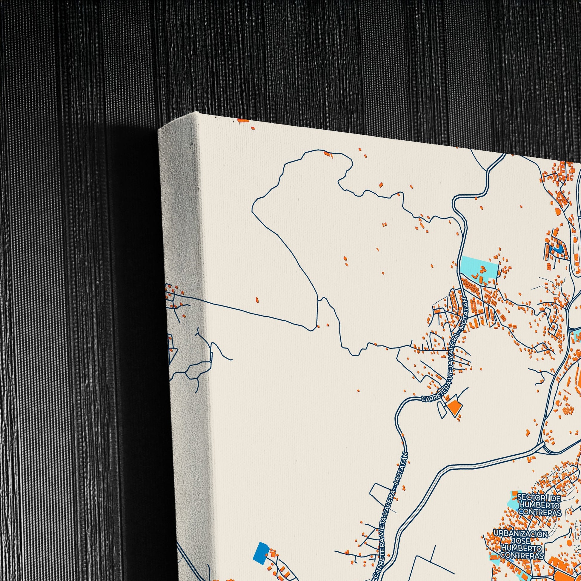 Valera Venezuela Colorful City Map Canvas Print Detail