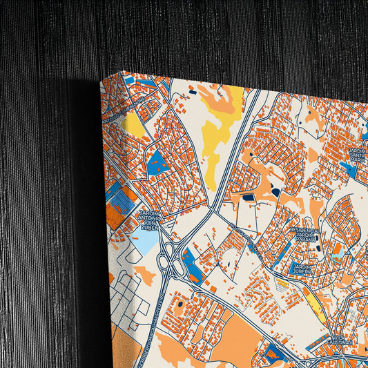 Valinhos Brazil Colorful City Map Canvas Print Detail