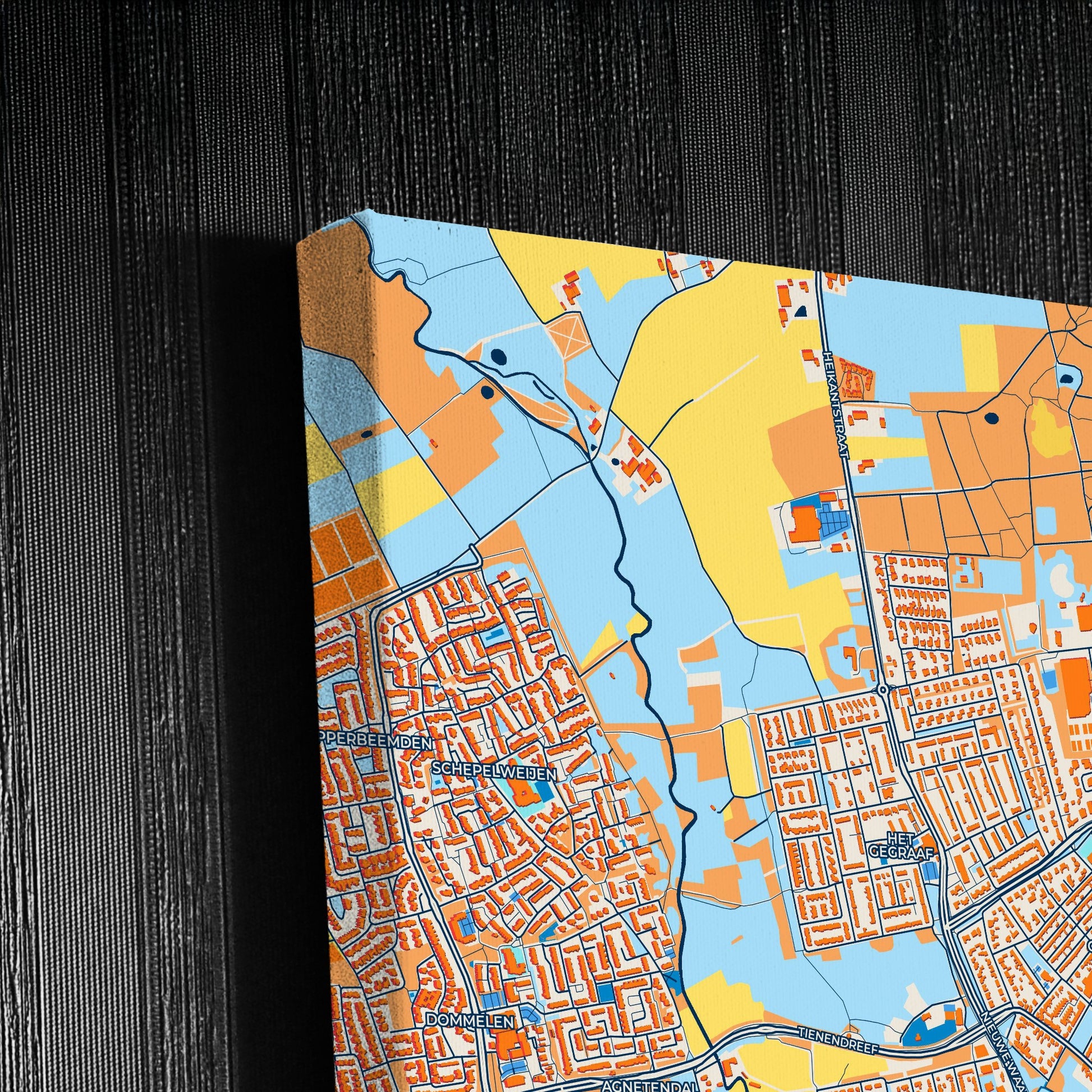 Valkenswaard Netherlands Colorful City Map Canvas Print Detail