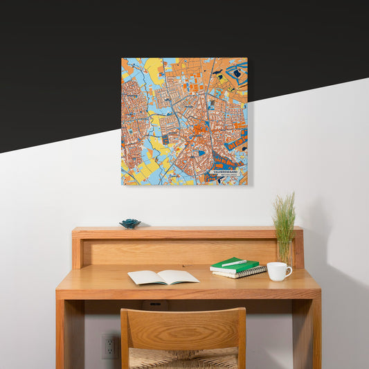 Valkenswaard Netherlands Colorful City Map Canvas Print Scene