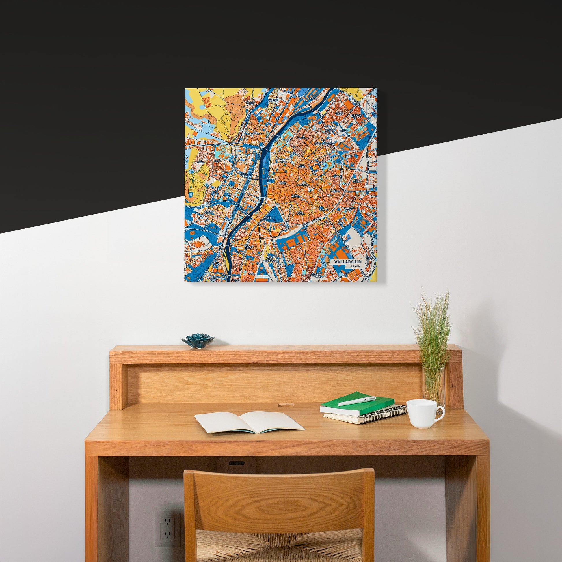 Valladolid Spain Colorful City Map Canvas Print Scene