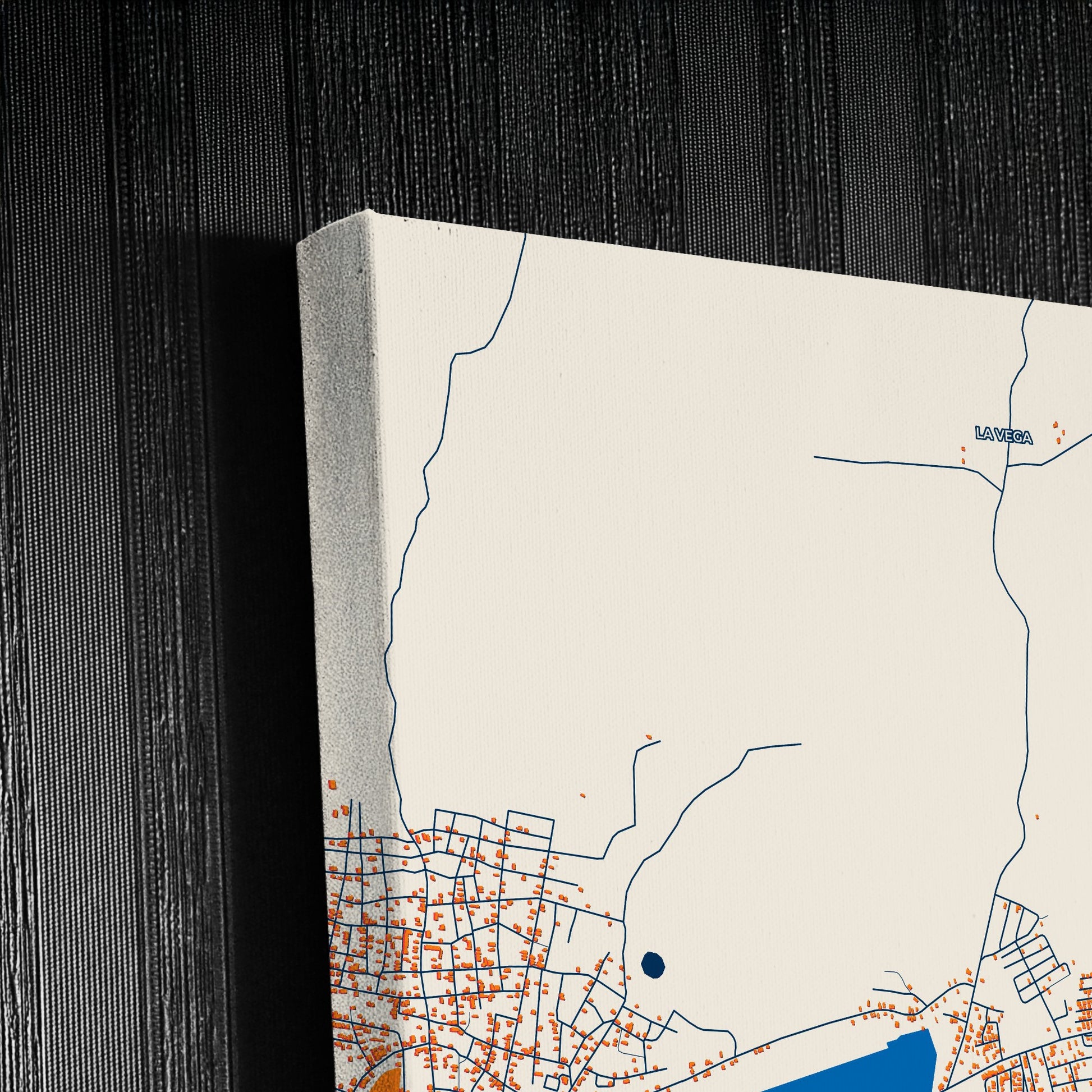 Valle De La Pascua Venezuela Colorful City Map Canvas Print Detail